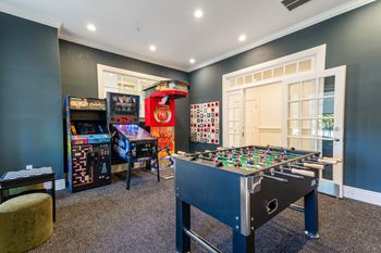 Arcade game room at the residences at stevens pond in saugus, ma 01906